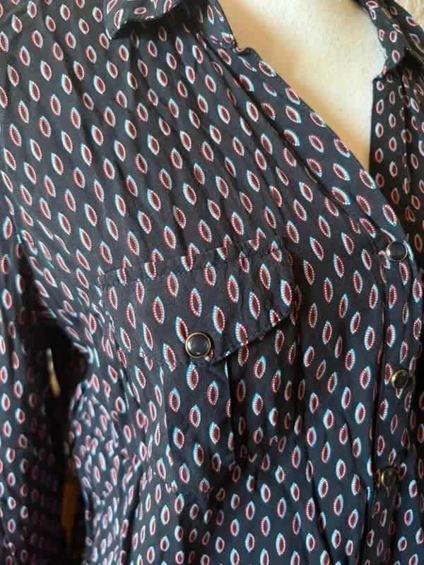 Vloeibare blouse met geometrische patronen - Bréal - Maat 2XL / 44 – photo 2